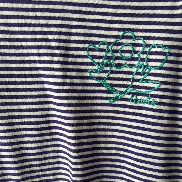Roots Kids Casual Striped Dress - Purple and White - Picture 1 of 3